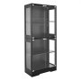 VEVOR Display Cabinet with Glass Doors, 65 in Tall Lighted Display Case with 3 Color Lights, 4-Tier Curio Collectibles Storage Cabinet, Bookshelf Bookcase for Pantry Bedroom Living Room Office