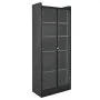 VEVOR Display Cabinet with Doors, 67 in Tall Lighted Display Case with 2 Adjustable Shelves, 5-Tier Curio Collectibles Storage Cabinet, Bookshelf Bookcase for Pantry Bedroom Living Room Office