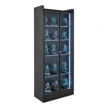 VEVOR Lighted Display Cabinet with Acrylic Doors 67 in Tall 5-Tier Curio Cabinet
