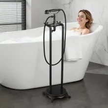 VEVOR Clawfoot Bathtub Faucet, Freestanding Tub Faucets with Handheld Shower, Vintage Oil-Rubbed Bronze Tub Filler Faucet Shower Kit with 360° Rotation Spout & 59-inch Long Hose for Bathtubs