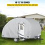 VEVOR Teardrop Trailer Cover, Fit for 10' - 12' Trailers, Upgraded Non-Woven 4 Layers Camper Cover, UV-proof Waterproof Travel Trailer Cover w/ 2 Wind-proof Straps and 1 Storage Bag