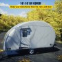 VEVOR Teardrop Trailer Cover, Fit for 16\' - 18\' Trailers, Upgraded Non-Woven 4 Layers Camper Cover, UV-proof Waterproof Travel Trailer Cover w/ 2 Wind-proof Straps, 1 Storage Bag and 1 Back Gate