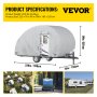 VEVOR Teardrop Trailer Cover, Fit for 18\' - 20\' Trailers, Upgraded Non-Woven 4 Layers Camper Cover, UV-proof Waterproof Travel Trailer Cover w/ 2 Wind-proof Straps, 1 Storage Bag and 1 Front Gate