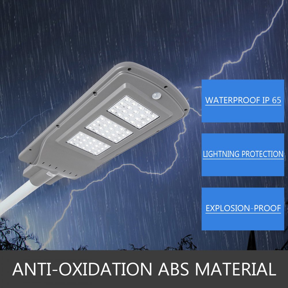 60W LED Solar Motion Activated Sensor Wall Street Light Lamp Courtyard Plaza