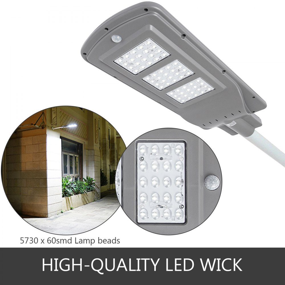 60W LED Solar Motion Activated Sensor Wall Street Light Lamp Courtyard Plaza
