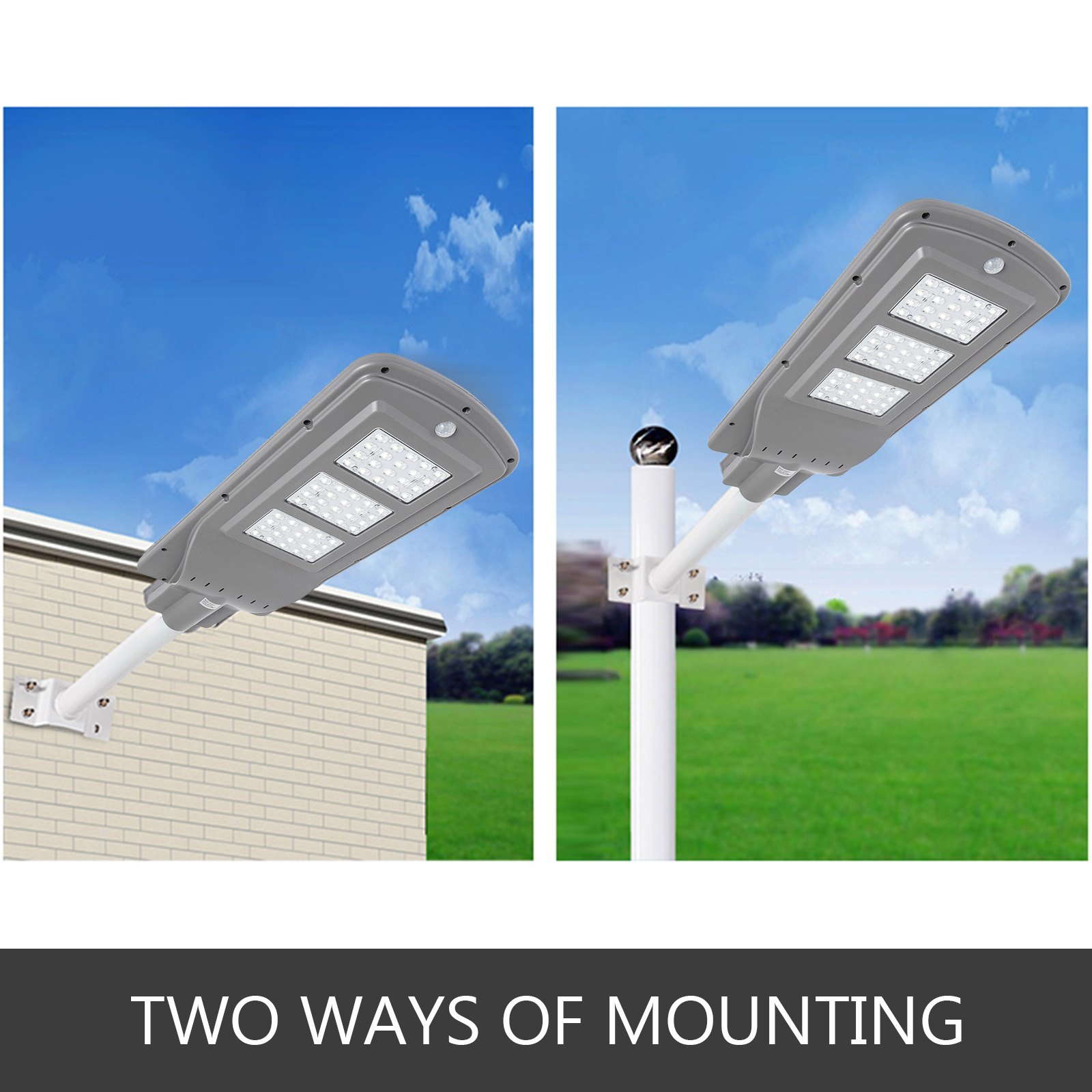 60W LED Solar Motion Activated Sensor Wall Street Light Lamp Courtyard Plaza