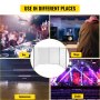 VEVOR DJ Facade Booth Portable 3.6FT Height DJ Event Facade Lightweight Metal Frame DJ Booth Cover 4 Detachable Polyester Sections Foldable Screen for DJ with Travel Bag DJ Front Board White and Black