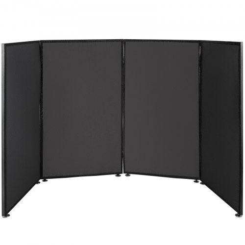 VEVOR 3.6FT Height DJ Facade Booth Portable DJ Event Facade Lightweight Metal Frame DJ Booth Cover 4 Detachable Polyester Sections Foldable Screen for DJ with Travel Bag DJ Front Board White and Black