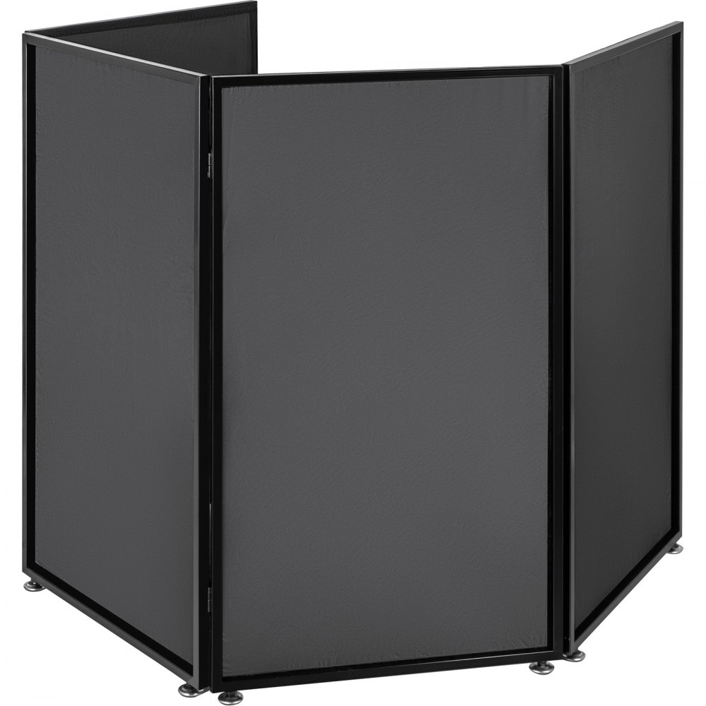 VEVOR 3.6FT Height DJ Facade Booth Portable DJ Event Facade Lightweight Metal Frame DJ Booth Cover 4 Detachable Polyester Sections Foldable Screen for DJ with Travel Bag DJ Front Board White and Black