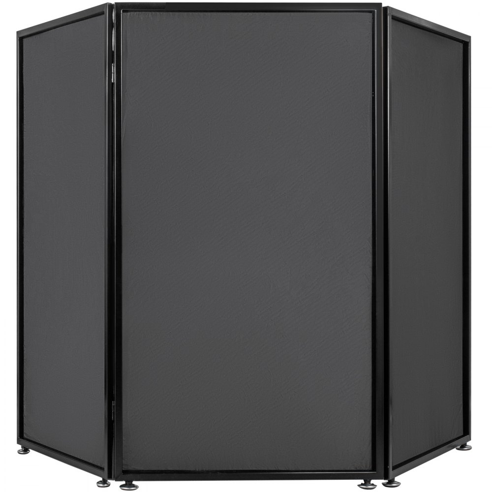 VEVOR 3.6FT Height DJ Facade Booth Portable DJ Event Facade Lightweight Metal Frame DJ Booth Cover 4 Detachable Polyester Sections Foldable Screen for DJ with Travel Bag DJ Front Board White and Black