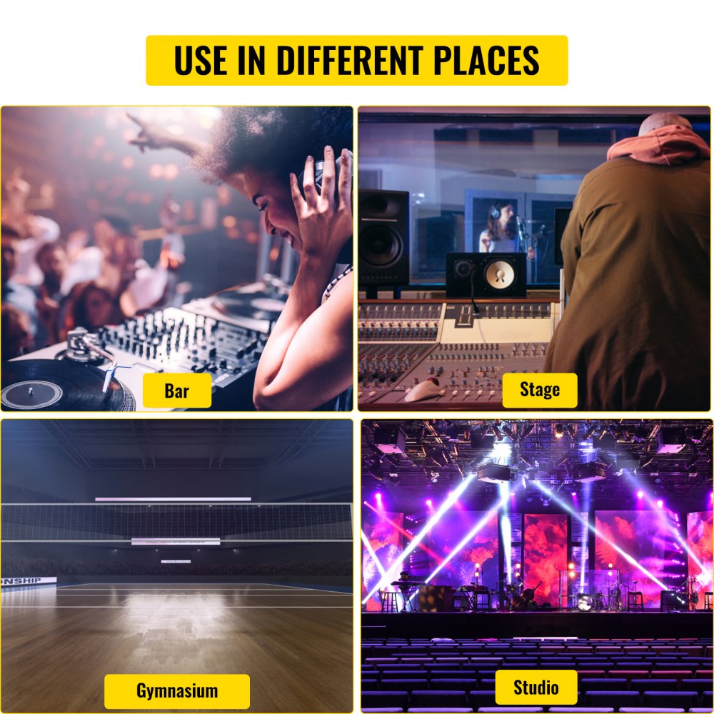 VEVOR 3.6FT Height DJ Facade Booth Portable DJ Event Facade Lightweight Metal Frame DJ Booth Cover 4 Detachable Polyester Sections Foldable Screen for DJ with Travel Bag DJ Front Board White and Black