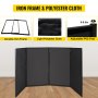 VEVOR 3.6FT Height DJ Facade Booth Portable DJ Event Facade Lightweight Metal Frame DJ Booth Cover 4 Detachable Polyester Sections Foldable Screen for DJ with Travel Bag DJ Front Board White and Black