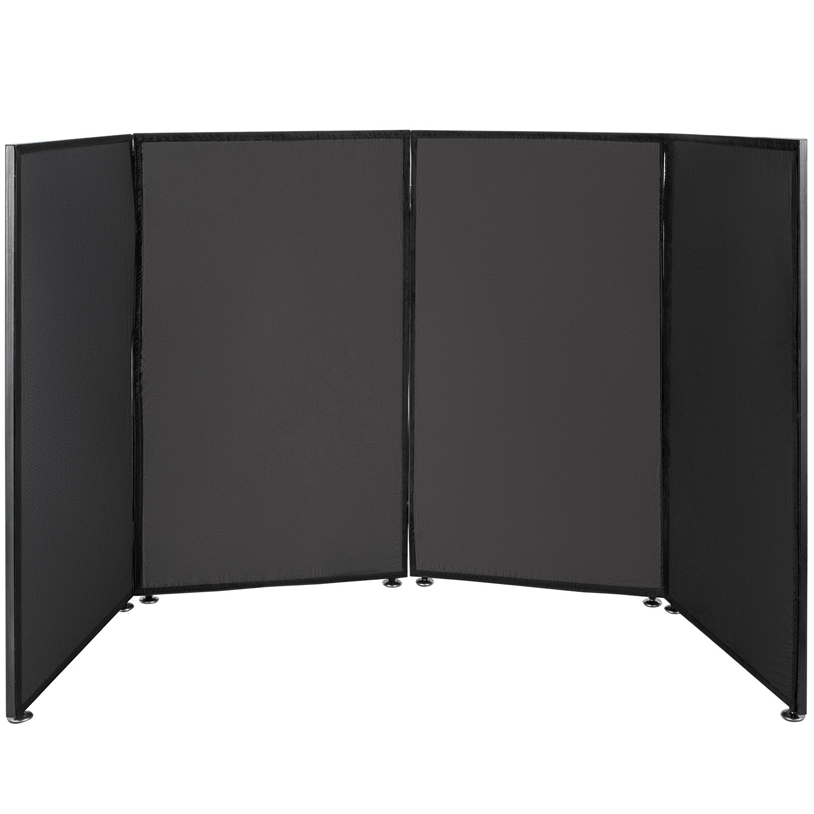 VEVOR 3.6FT Height DJ Facade Booth Portable DJ Event Facade Lightweight Metal Frame DJ Booth Cover 4 Detachable Polyester Sections Foldable Screen for DJ with Travel Bag DJ Front Board White and Black