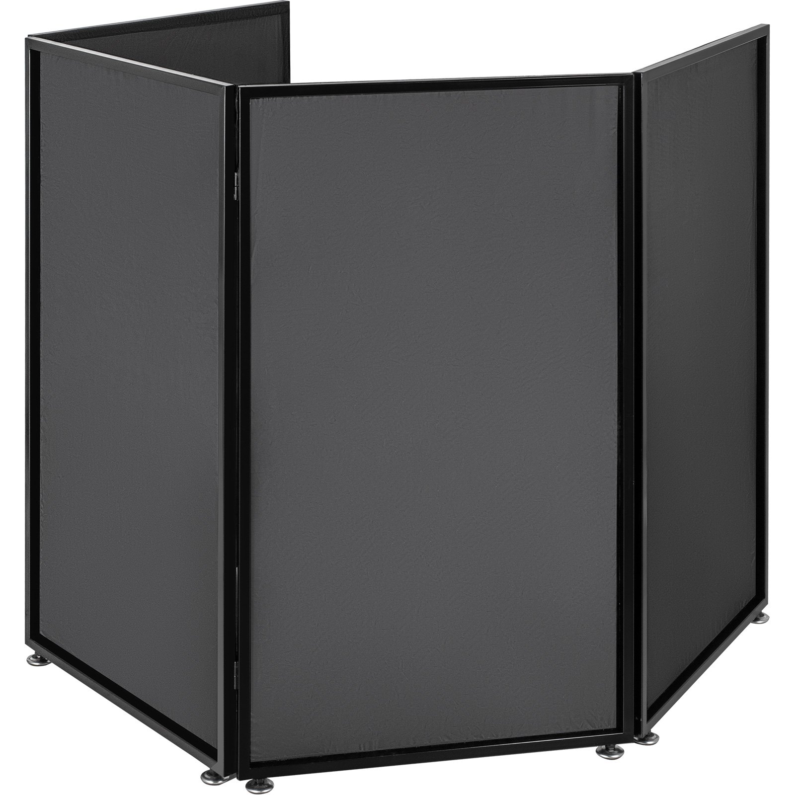 VEVOR 3.6FT Height DJ Facade Booth Portable DJ Event Facade Lightweight Metal Frame DJ Booth Cover 4 Detachable Polyester Sections Foldable Screen for DJ with Travel Bag DJ Front Board White and Black