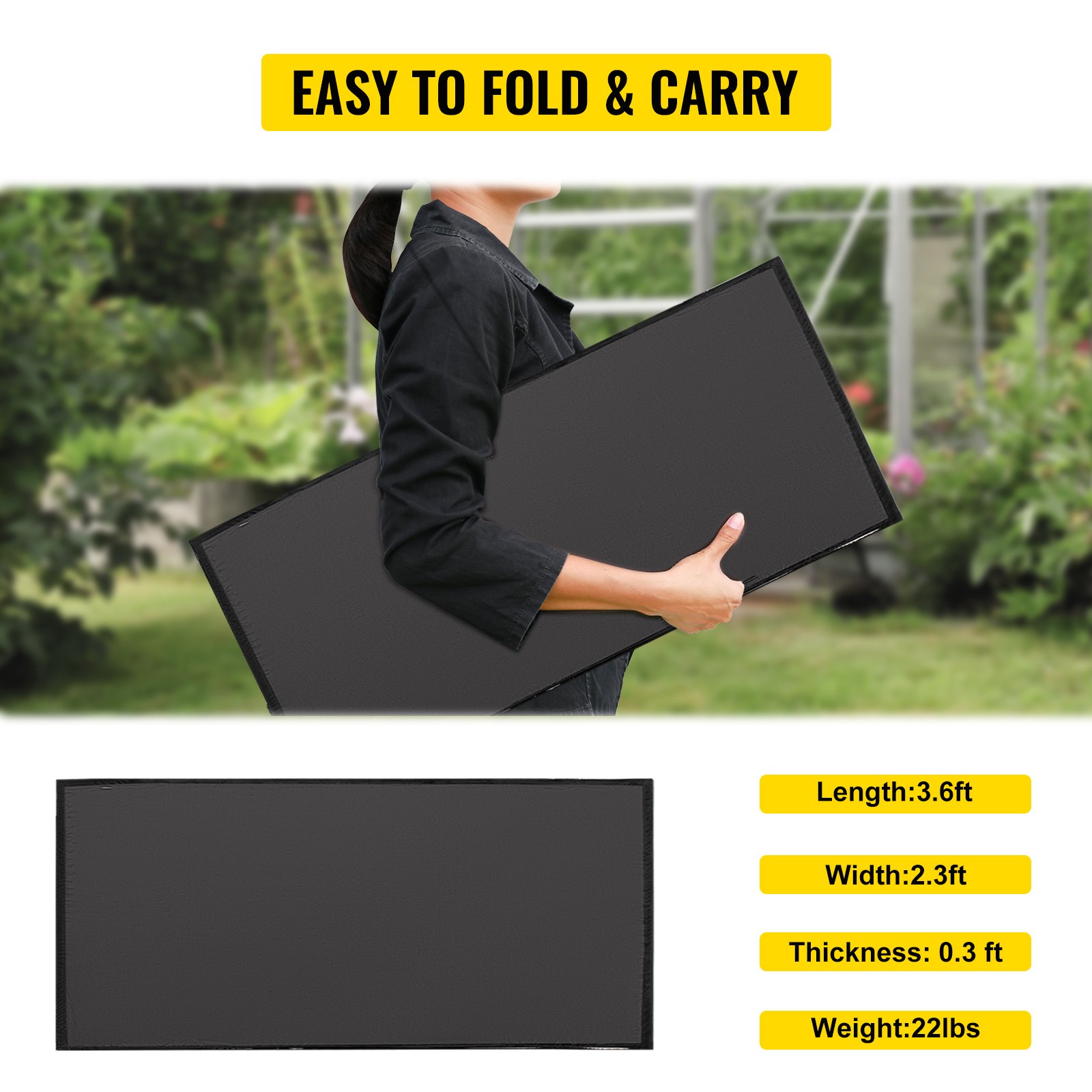 VEVOR 3.6FT Height DJ Facade Booth Portable DJ Event Facade Lightweight Metal Frame DJ Booth Cover 4 Detachable Polyester Sections Foldable Screen for DJ with Travel Bag DJ Front Board White and Black