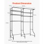 VEVOR Over Washer and Dryer Storage Shelf Two Row 6 Tiers Washer Rack Black
