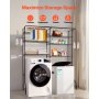 VEVOR Over Washer and Dryer Storage Shelf Two Row 6 Tiers Washer Rack Black