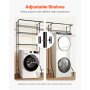 VEVOR Over Washer and Dryer Storage Shelf Two Row 6 Tiers Washer Rack Black