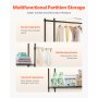 VEVOR Over Washer and Dryer Storage Shelf Two Row 6 Tiers Washer Rack Black