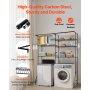 VEVOR Over Washer and Dryer Storage Shelf Two Row 6 Tiers Washer Rack Black