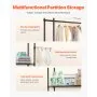 VEVOR Over Washer and Dryer Storage Shelves, 6 Tiers Laundry Room Drying Rack with Hanger Rod and Hooks, Two Rows Adjustable Washer Shelves Space Saver, for Laundry Room Storage & Organization, Black