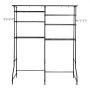VEVOR Over Washer and Dryer Storage Shelves, 6 Tiers Laundry Room Drying Rack with Hanger Rod and Hooks, Two Rows Adjustable Washer Shelves Space Saver, for Laundry Room Storage & Organization, Black