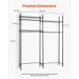 VEVOR Over Washer and Dryer Storage Shelves, 4 Tiers Laundry Room Drying Rack with Hanger Rod and Hooks, Two Rows Adjustable Washer Shelves Space Saver, for Laundry Room Storage & Organization, Black