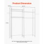 VEVOR Over The Washer and Dryer Storage Shelf, 4 Tier Laundry Room Drying Rack with Hanger Rod and Hooks, Adjustable Over Washer and Dryer Shelves, Laundry Room Shelf Storage Space Saver, White