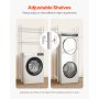 VEVOR Over The Washer and Dryer Storage Shelf, 4 Tier Laundry Room Drying Rack with Hanger Rod and Hooks, Adjustable Over Washer and Dryer Shelves, Laundry Room Shelf Storage Space Saver, White
