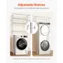 VEVOR Over Washer and Dryer Storage Shelves, 6 Tiers Laundry Room Drying Rack with Hanger Rod and Hooks, Two Rows Adjustable Washer Shelves Space Saver, for Laundry Room Storage & Organization, White