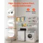 VEVOR Over Washer and Dryer Storage Shelves, 6 Tiers Laundry Room Drying Rack with Hanger Rod and Hooks, Two Rows Adjustable Washer Shelves Space Saver, for Laundry Room Storage & Organization, White