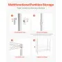 VEVOR Over Washer and Dryer Storage Shelves, 6 Tiers Laundry Room Drying Rack with Hanger Rod and Hooks, Two Rows Adjustable Washer Shelves Space Saver, for Laundry Room Storage & Organization, White