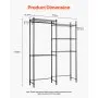 VEVOR Over Washer and Dryer Storage Shelves, 5 Tiers Laundry Room Drying Rack with Hanger Rod and Hooks, Two Rows Adjustable Washer Shelves Space Saver, for Laundry Room Storage & Organization, Black