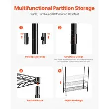 EVOR Over The Washer and Dryer Storage Shelf, 3 Tier Laundry Room Drying Rack with Hanger Rod and Hooks, Adjustable Over Washer and Dryer Shelves, Laundry Room Shelf Storage Space Saver, Black
Visit the VEVOR Store