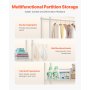 VEVOR Over Washer and Dryer Storage Shelf Two Row 5 Tiers Washer Rack White