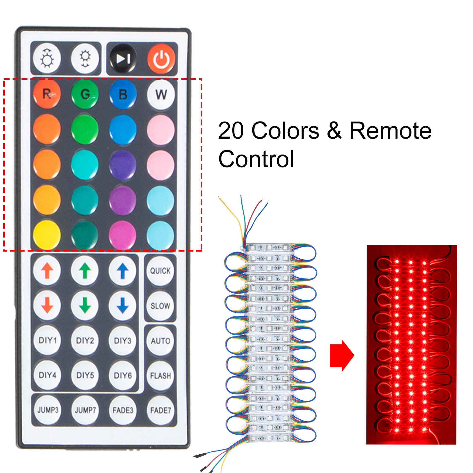 VEVOR Storefront Light RGB SMD5050 Window LED Light 200Pcs 3 LED Module Light with Adhesive