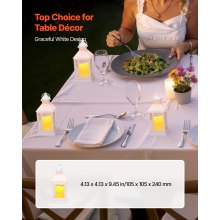 VEVOR 12 Pcs Decorative Candle Lantern, LED Electric Flameless Candle, Plastic LED Holder with Glass, Wall Hanging Indoor Porch Lanterns for Wedding Table Party Farmhouse Indoor Decor, White