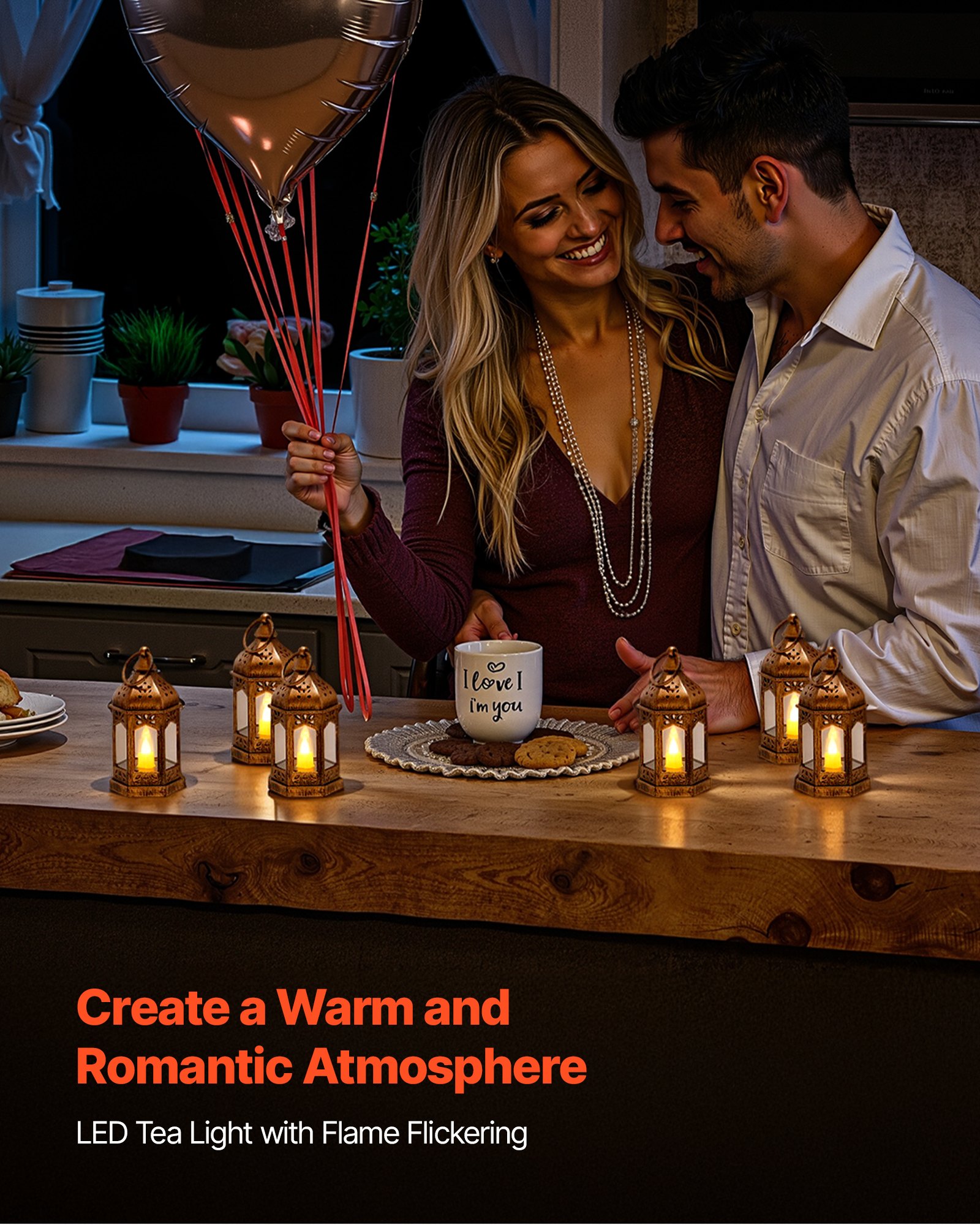 VEVOR 12 Pcs Decorative Candle Lantern, LED Electric Flameless Candle, Plastic LED Holder with Glass, Wall Hanging Indoor Porch Lanterns for Wedding Table Party Farmhouse Indoor Decor, Bronze