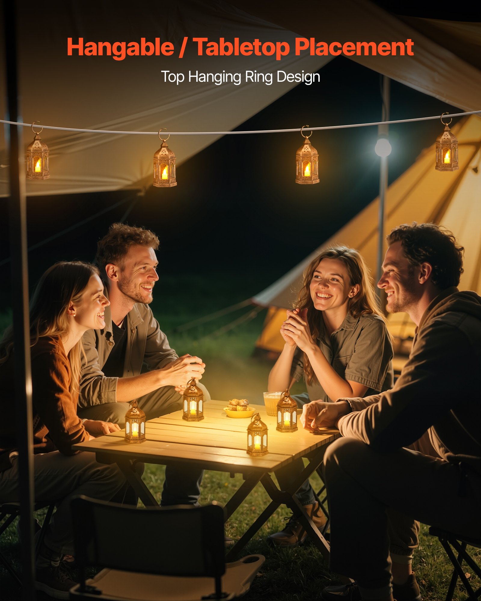 VEVOR 12 Pcs Decorative Candle Lantern, LED Electric Flameless Candle, Plastic LED Holder with Glass, Wall Hanging Indoor Porch Lanterns for Wedding Table Party Farmhouse Indoor Decor, Bronze