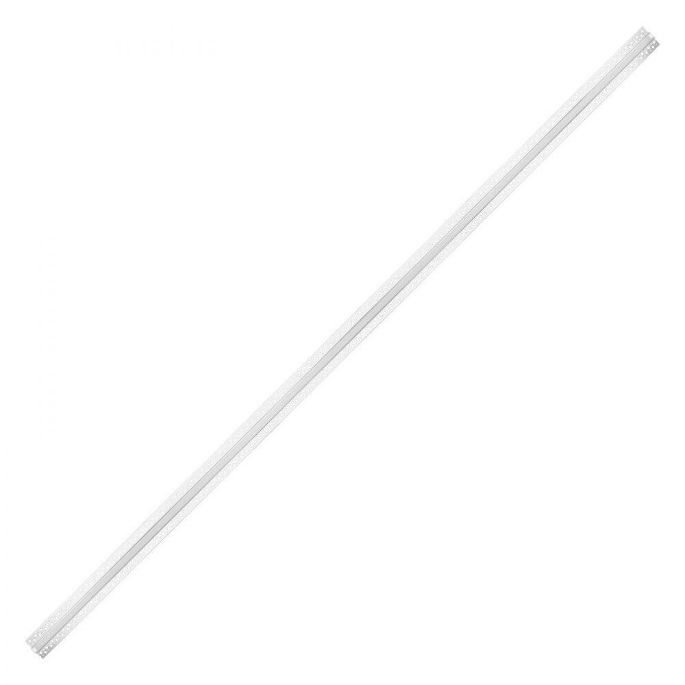 VEVOR Plaster-in LED Aluminum Channel, 10-Pack 6.6 ft/2M, Trimless Recessed Drywall LED Strip Diffuser Channel, with Milky Cover, End Caps and Mounting Clips, Aluminum Profile, for Wall and Ceiling