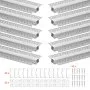 VEVOR Plaster-in LED Aluminum Channel, 10-Pack 6.6 ft/2M, Trimless Recessed Drywall LED Strip Diffuser Channel, with Milky Cover, End Caps and Mounting Clips, Aluminum Profile, for Wall and Ceiling