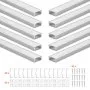 VEVOR 10-Pack 6.6 ft/2M U Shape LED Aluminum Channel, with Milky Cover, End Caps and Mounting Clips, Aluminum Profile for LED Strip Light Installations, Easy Installation, for Under Cabinet Counter