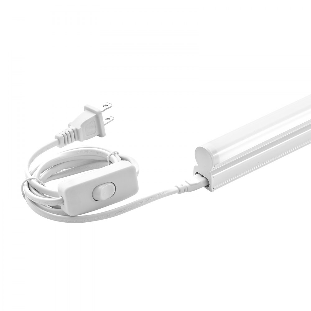 VEVOR LED Shop Light, 6 Pack T5 Integrated Single Fixture, 4FT, 2200lm, 6500K Linkable LED Tube Light, Corded Electric with ON/Off Switch, Suitable for Garage Warehouse Workbench Workshop
