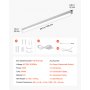 VEVOR LED Shop Light, 6 Pack T5 Integrated Single Fixture, 4FT, 2200lm, 6500K Linkable LED Tube Light, Corded Electric with ON/Off Switch, Suitable for Garage Warehouse Workbench Workshop