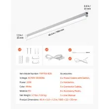 6Pack 4FT LED Shop Light T5 Integrated Single Fixture Linkable LED Tube Light