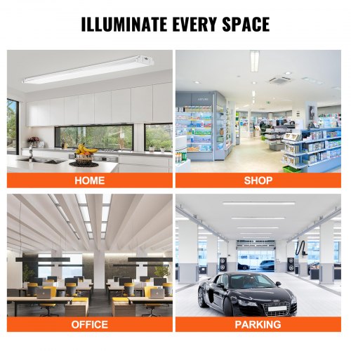 thumbnail image 2 of 4-Pack CNSUNWAY 8FT LED Shop Light Fixtures 120W 6500K – Clear White Garage Lights 2 of 6