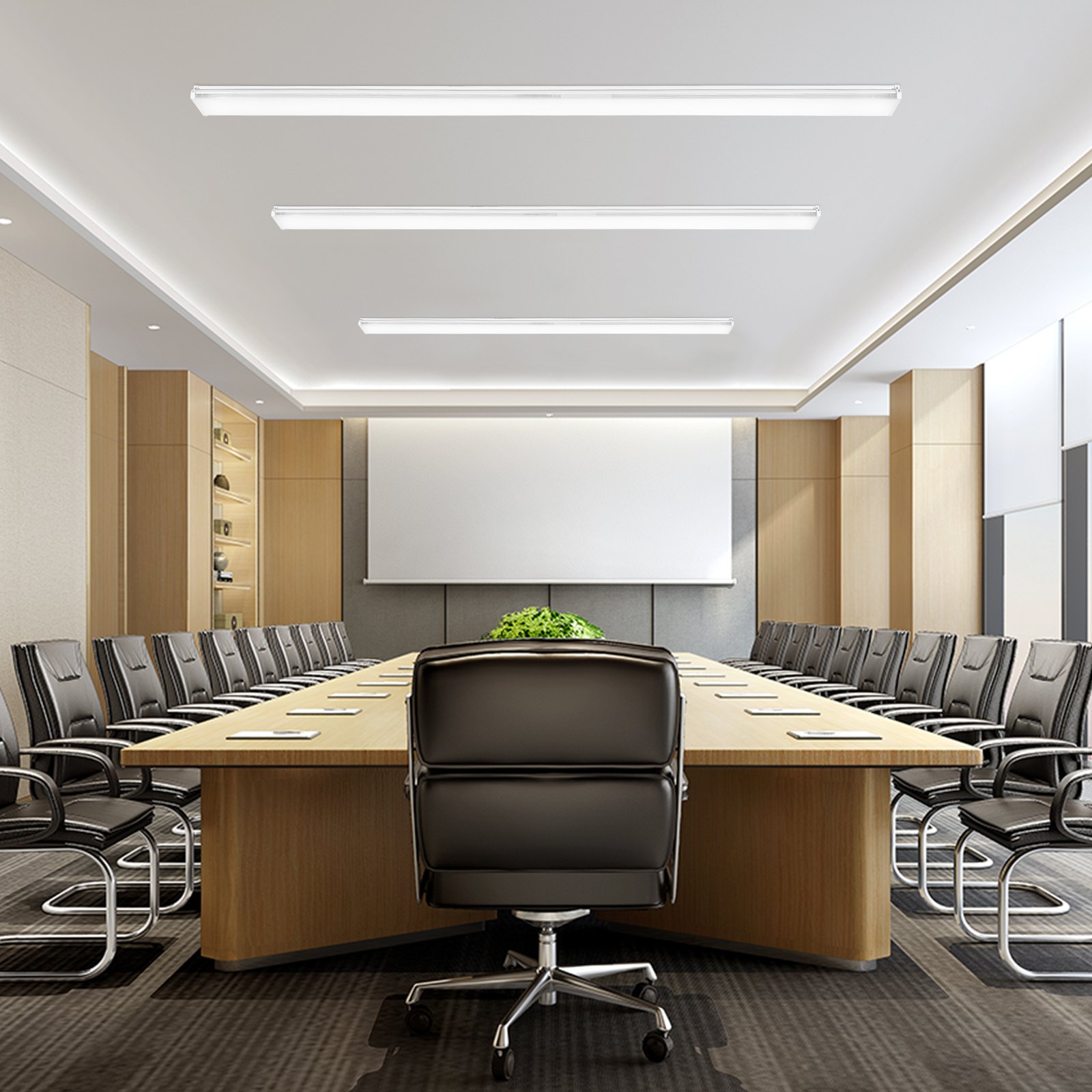 VEVOR 8FT LED Wraparound Light, 110W 10,000LM, Flush Mount LED Shop Light, 4 Pack 6500K Daylight LED Kitchen Ceiling Lighting Fixtures, for Garage Office Laundry Fluorescent Tube Replacement, ETL