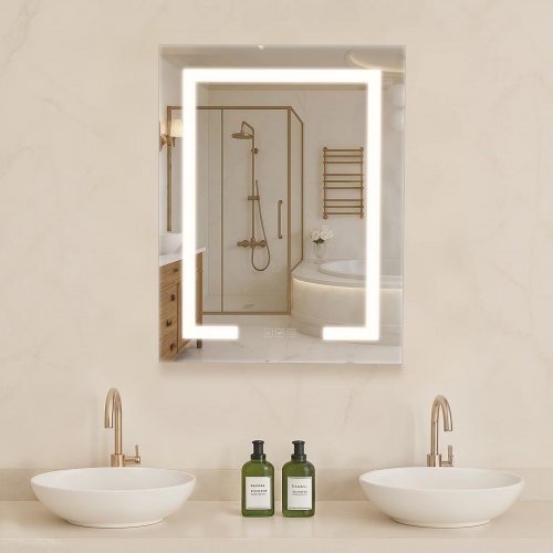 Lighted Medicine Cabinet with 2-Side Mirror 20 x 26 in Recessed Wall Mount