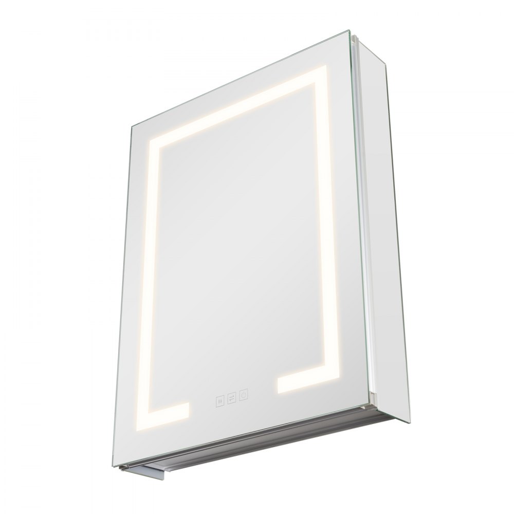 VEVOR Lighted Medicine Cabinet with Mirror, 20 x 26 in Recessed or Wall Mount, 3 Color Dimmable LED Bathroom Medicine Cabinet with Double-Side Mirror, Adjustable Shelves, Memory Anti-Fog Function