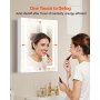 Lighted Medicine Cabinet with 2-Side Mirror 20 x 26 in Recessed Wall Mount